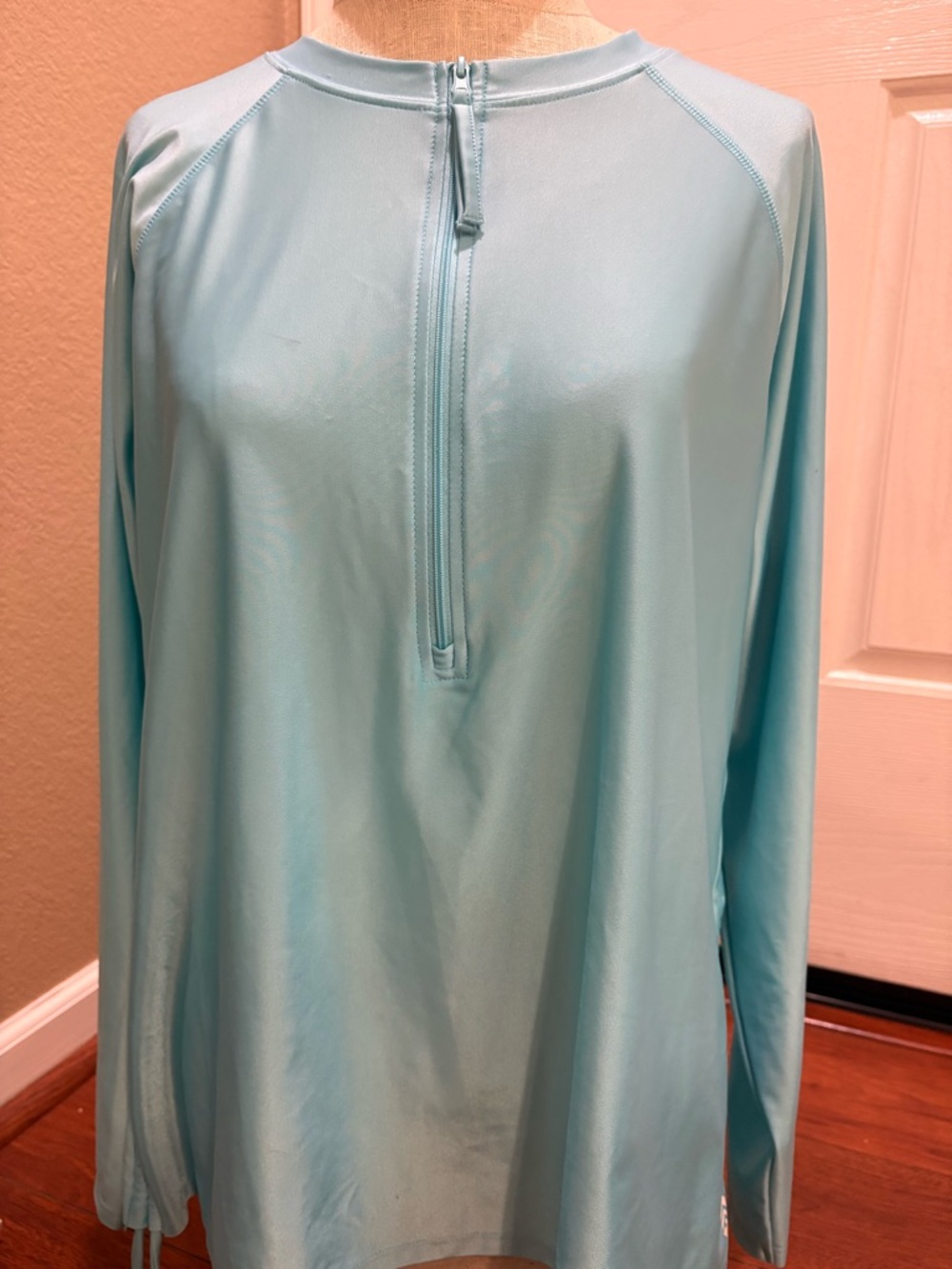 Free Country Sky Blue Quarter-Zip Rash Guard Sun Shirt - XXL (18)
